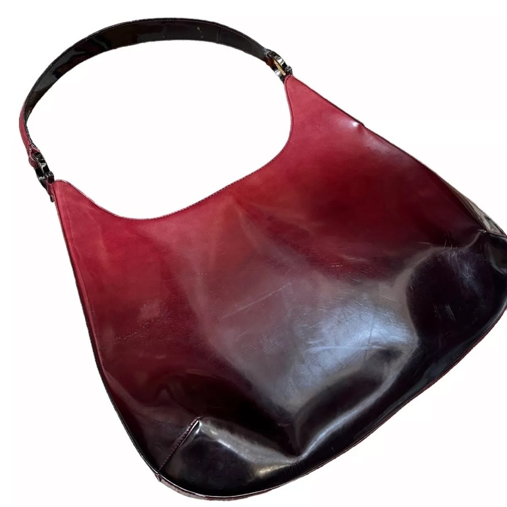 Salvatore Ferragamo Gancini Ombré Polished Leather Shoulder Bag